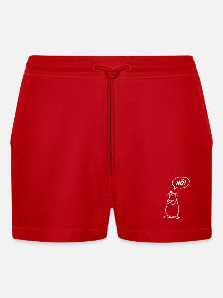 NÖ Maus - Organic Relaxed Cropped Shorts Made in EU - Rot