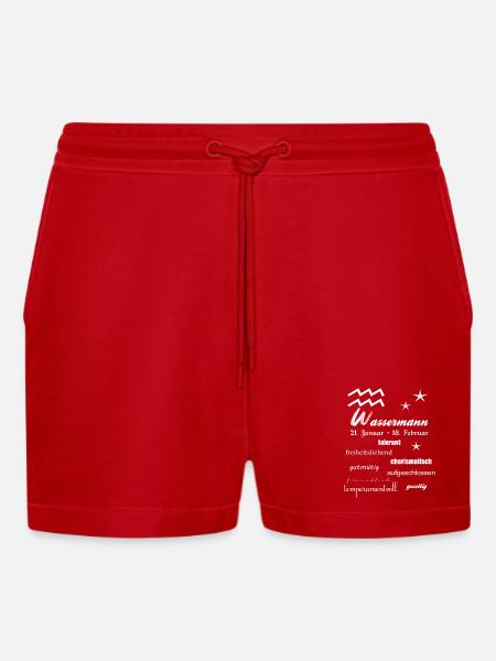 Wassermann Sternzeichen - Organic Relaxed Cropped Shorts Made in EU - Rot