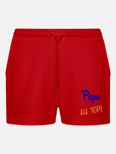 DAD - Organic Relaxed Cropped Shorts Made in EU - red