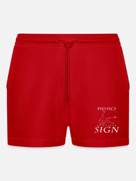Physiker - Organic Relaxed Cropped Shorts Made in EU - Rot