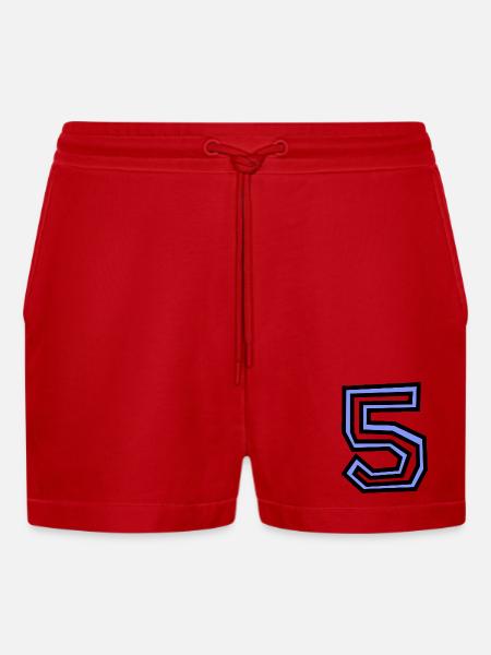 5. 5 YEARS - Organic Relaxed Cropped Shorts Made in EU - red