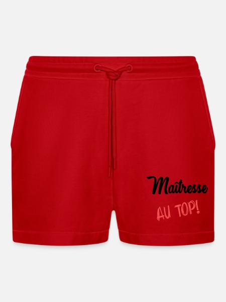 MISTRESS - Organic Relaxed Cropped Shorts Made in EU - red