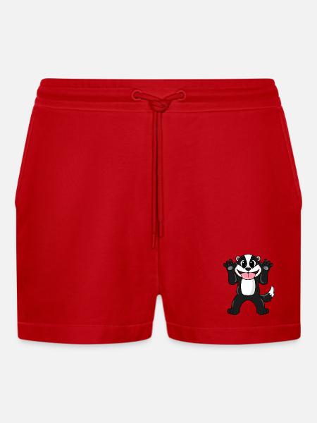 Badger - Organic Relaxed Cropped Shorts Made in EU - red