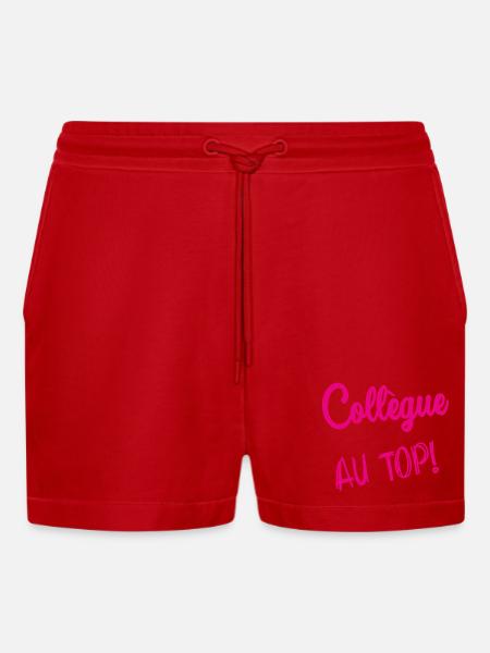 RETIREMENT. RETIREMENT. RETIRED. RETIREMENT - Organic Relaxed Cropped Shorts Made in EU - red