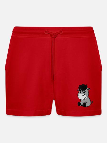 Bébé âne - Short bio décontracté court fabriqué en UE - rouge