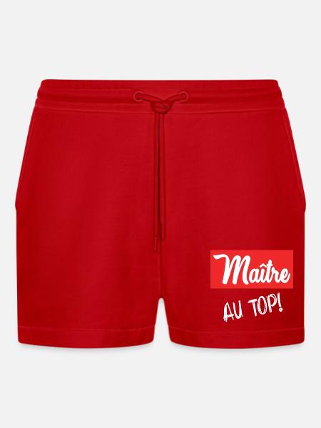 MASTER - Organic Relaxed Cropped Shorts Made in EU - red