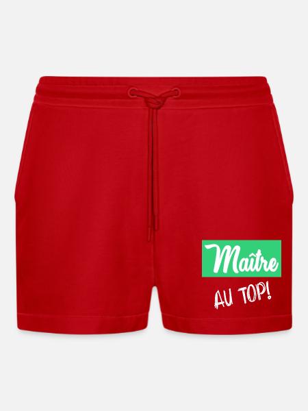 MAITRE - Short bio décontracté court fabriqué en UE - rouge