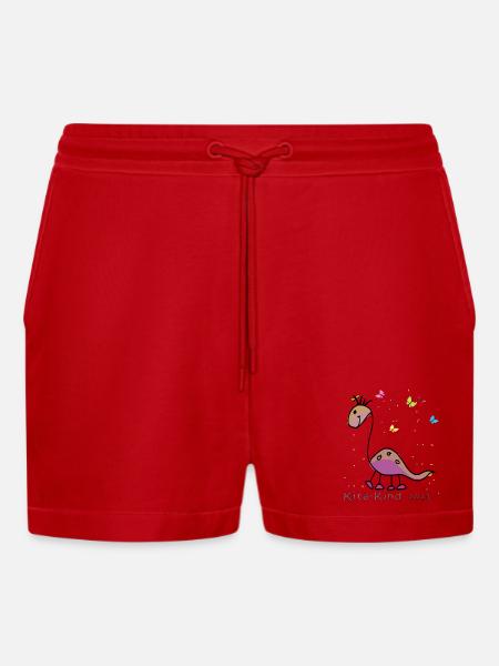 Kindergarten 2023 - Organic Relaxed Cropped Shorts Made in EU - red