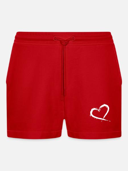 herz - Organic Relaxed Cropped Shorts Made in EU - Rot
