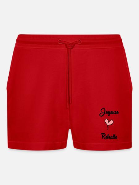 RETIREMENT. RETIREMENT. RETIRED - Organic Relaxed Cropped Shorts Made in EU - red