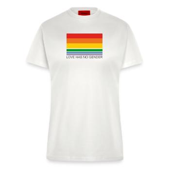 Love Has No Gender - Regenbogen - Fitted T-Shirt - made by SPREAD - OFF WHITE - Vorne