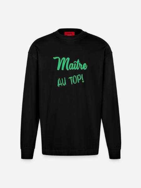 MASTER - Heavyweight Oversized Organic Longsleeve Shirt Made in EU - SOLID BLACK