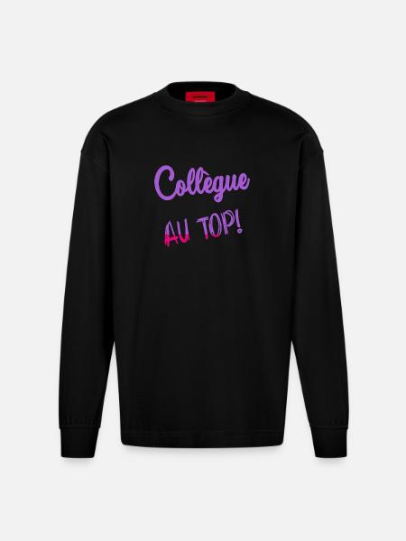 COLLEAGUE - Heavyweight Oversized Organic Longsleeve Shirt Made in EU - SOLID BLACK