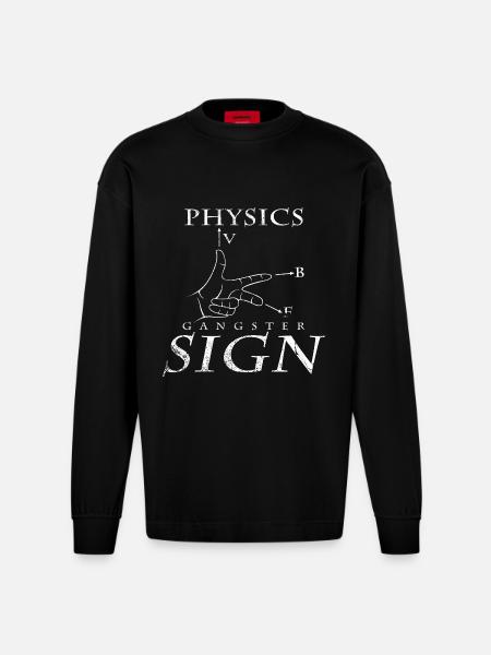 Physiker - Heavyweight Oversized Organic Langarmshirt Made in EU - SOLID BLACK