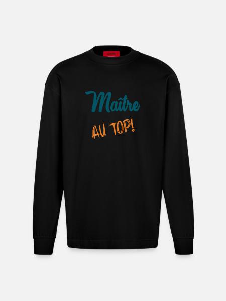 MAITRE - Manches longues bio épais oversize fabriqué en UE - SOLID BLACK