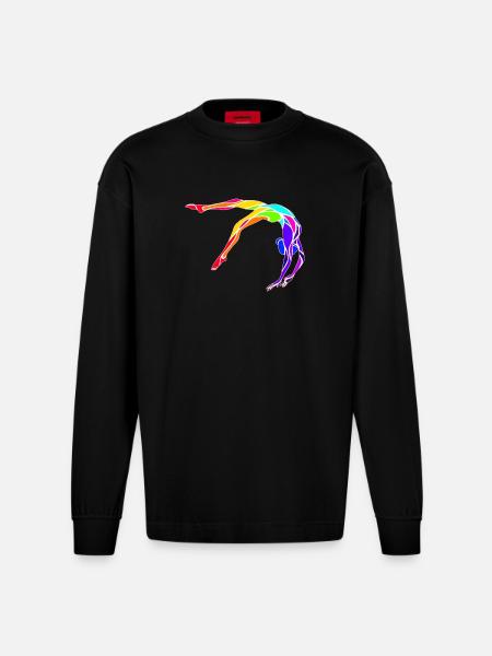 Gymnaste - Manches longues bio épais oversize fabriqué en UE - SOLID BLACK