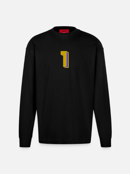 1 - Manches longues bio épais oversize fabriqué en UE - SOLID BLACK