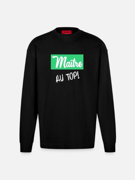 MAITRE - Manches longues bio épais oversize fabriqué en UE - SOLID BLACK