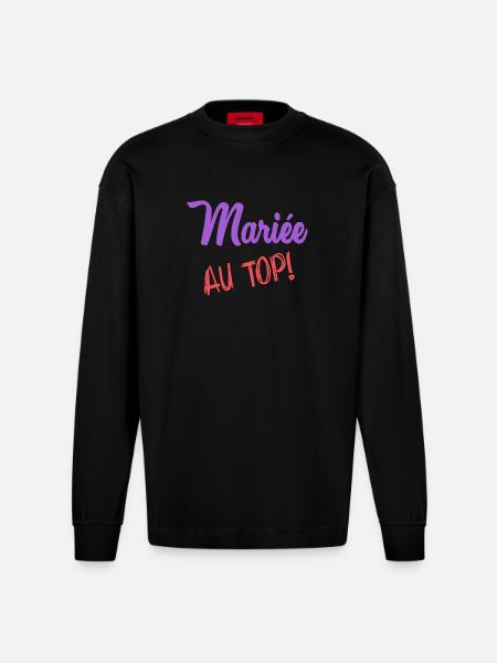 MARIEE - Manches longues bio épais oversize fabriqué en UE - SOLID BLACK