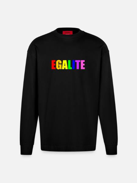 Equality - Heavyweight Oversized Organic Longsleeve Shirt Made in EU - SOLID BLACK