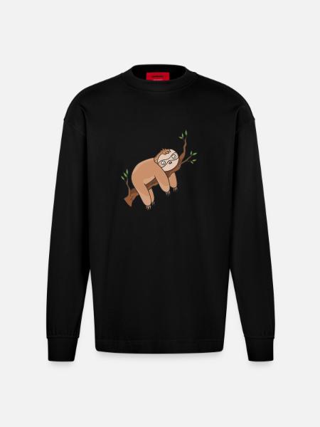 Faultier - Heavyweight Oversized Organic Langarmshirt Made in EU - SOLID BLACK