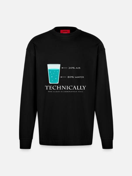 science - Heavyweight Oversized Organic Longsleeve Shirt Made in EU - SOLID BLACK