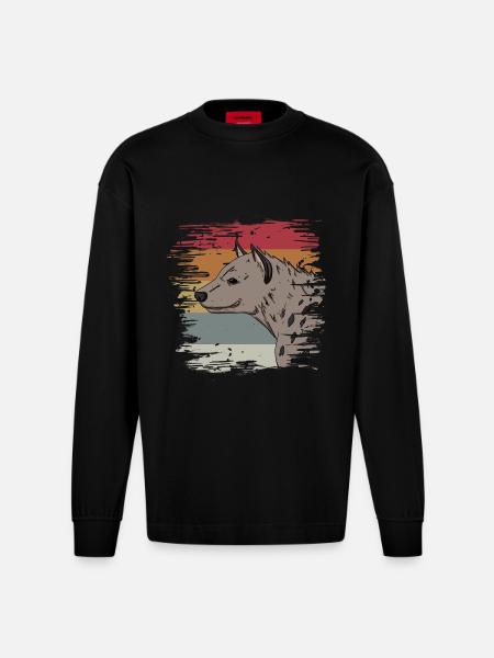 Hyäne - Heavyweight Oversized Organic Langarmshirt Made in EU - SOLID BLACK