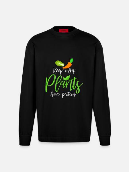Vegan - Heavyweight Oversized Organic Longsleeve Shirt Made in EU - SOLID BLACK