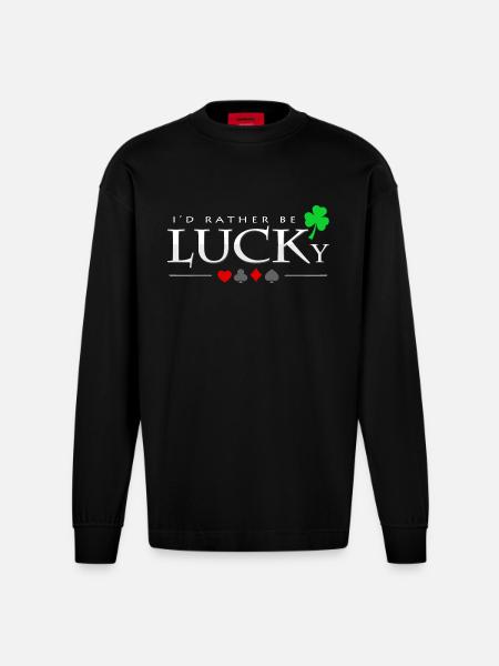 Poker - Heavyweight Oversized Organic Langarmshirt Made in EU - SOLID BLACK