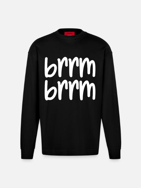 brrm brrm - Heavyweight Oversized Organic Longsleeve Shirt Made in EU - SOLID BLACK