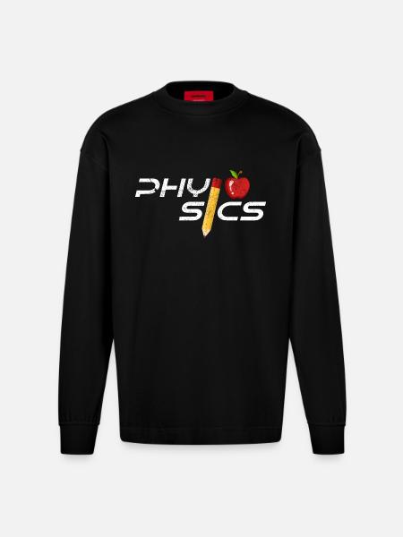 physicist - Heavyweight Oversized Organic Longsleeve Shirt Made in EU - SOLID BLACK
