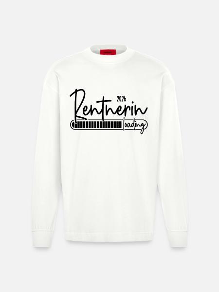 Rentnerin 2026 Loading - Heavyweight Oversized Organic Langarmshirt Made in EU - OFF WHITE