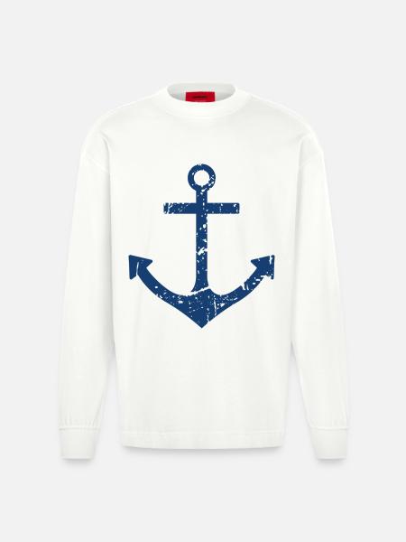Ancre - Manches longues bio épais oversize fabriqué en UE - OFF WHITE