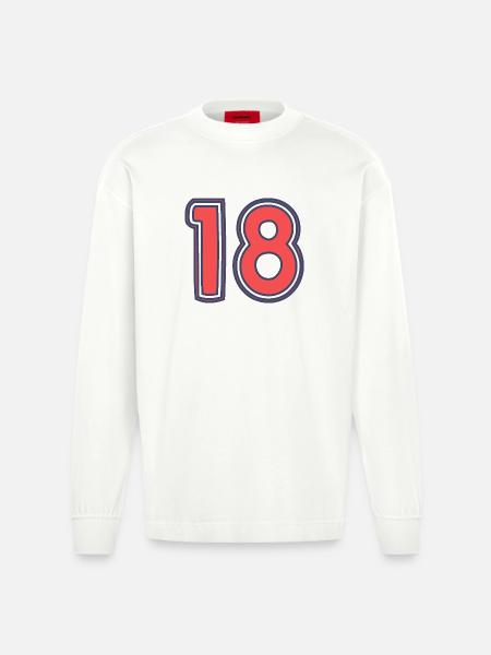 18. 18 YEARS OLD - Heavyweight Oversized Organic Longsleeve Shirt Made in EU - OFF WHITE
