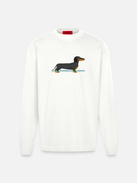 Image du teckel - Manches longues bio épais oversize fabriqué en UE - OFF WHITE