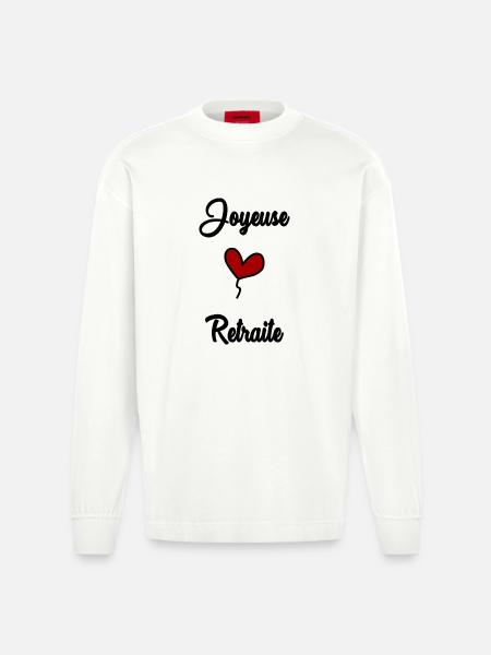 HAPPY RETIREMENT - Heavyweight Oversized Organic Longsleeve Shirt Made in EU - OFF WHITE