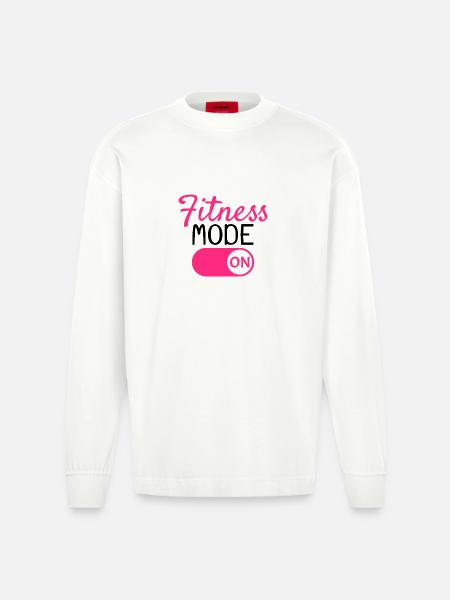 Mode fitness activé - Manches longues bio épais oversize fabriqué en UE - OFF WHITE