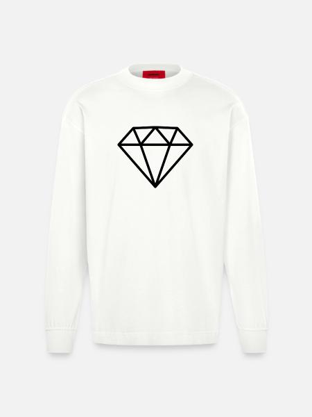 Diamant - Heavyweight Oversized Organic Langarmshirt Made in EU - OFF WHITE