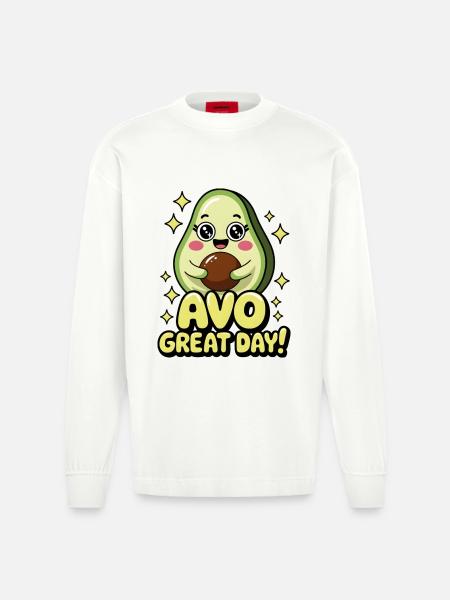 Avo Great Day! - Heavyweight Oversized Organic Longsleeve Shirt Made in EU - OFF WHITE