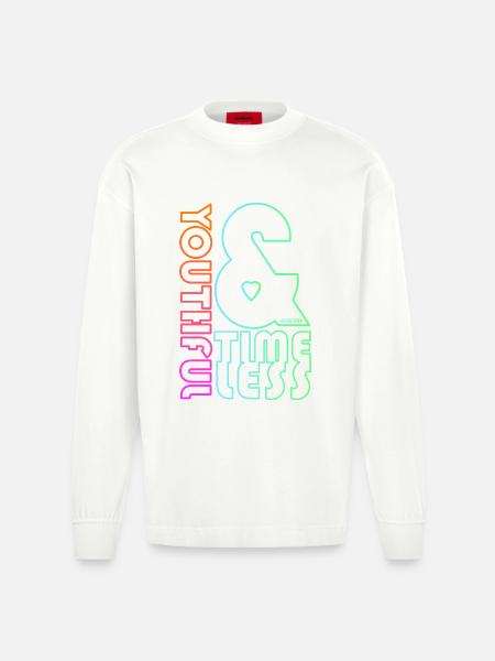 Youthful & Timeless - Heavyweight Oversized Organic Longsleeve Shirt Made in EU - OFF WHITE
