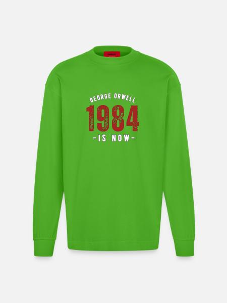 GEORGE ORWELL 1984 - Heavyweight Oversized Organic Longsleeve Shirt Made in EU - Apple Neon
