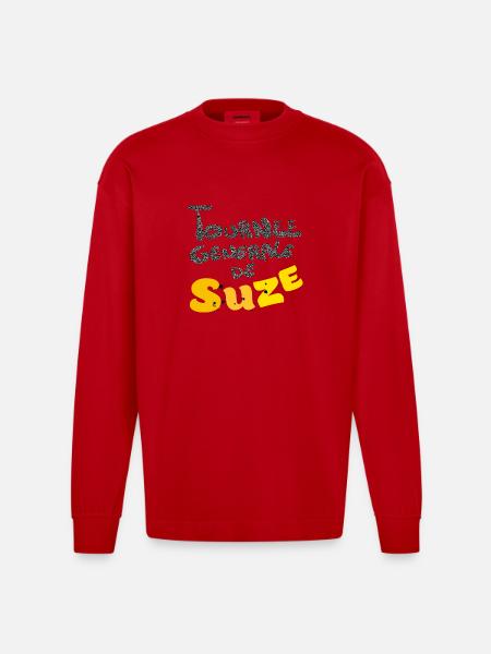 Suzee funny - Manches longues bio épais oversize fabriqué en UE - rouge