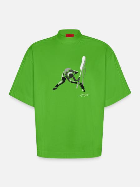 strummer-spread - T-shirt bio épais oversize Boxy fabriqué en UE - Apple Neon