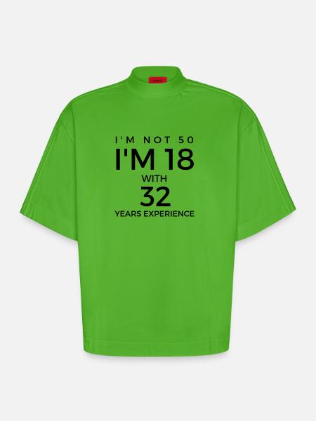 50-årsdag - si til 50-årsdag - Heavyweight Oversized Organic Boxy T-skjorte produsert i EU - Apple Neon