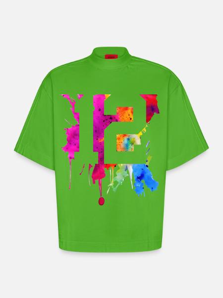 12 YEARS 12TH BIRTHDAY - Heavyweight Oversized Organic Boxy T-Shirt Made in EU - Apple Neon