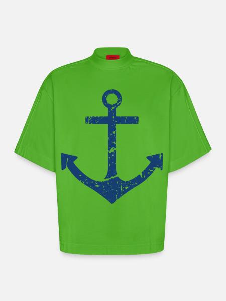 Ancre - T-shirt bio épais oversize Boxy fabriqué en UE - Apple Neon