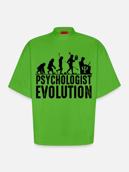 psychologue - T-shirt bio épais oversize Boxy fabriqué en UE - Apple Neon