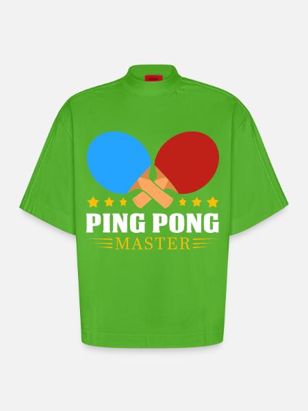 Ping-pong - T-shirt bio épais oversize Boxy fabriqué en UE - Apple Neon