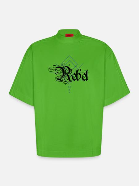 Rebel - Heavyweight Oversized Organic Boxy T-Shirt Made in EU - Apple Neon