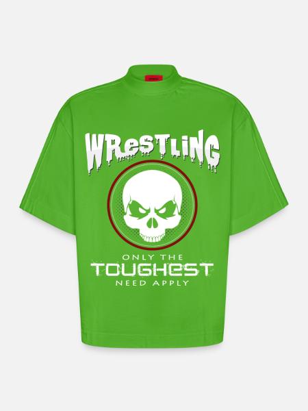 Wrestling - Heavyweight Oversized Organic Boxy T-Shirt Made in EU - Apple Neon